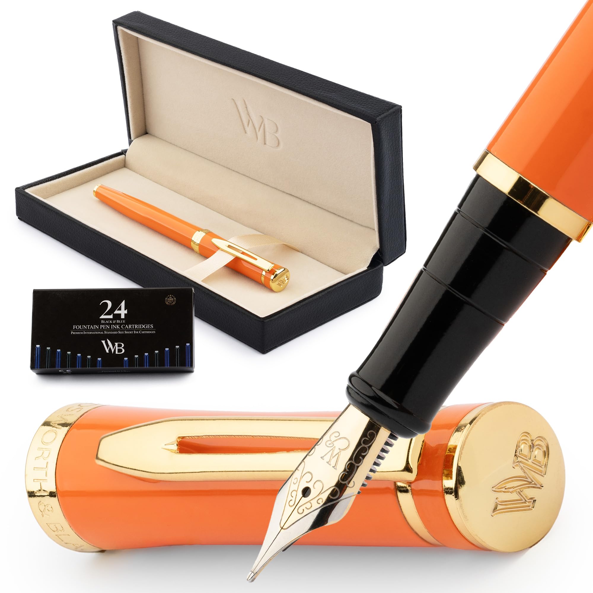Amazon | Wordsworth & Black 万年筆セット、18K金メッキミディアム